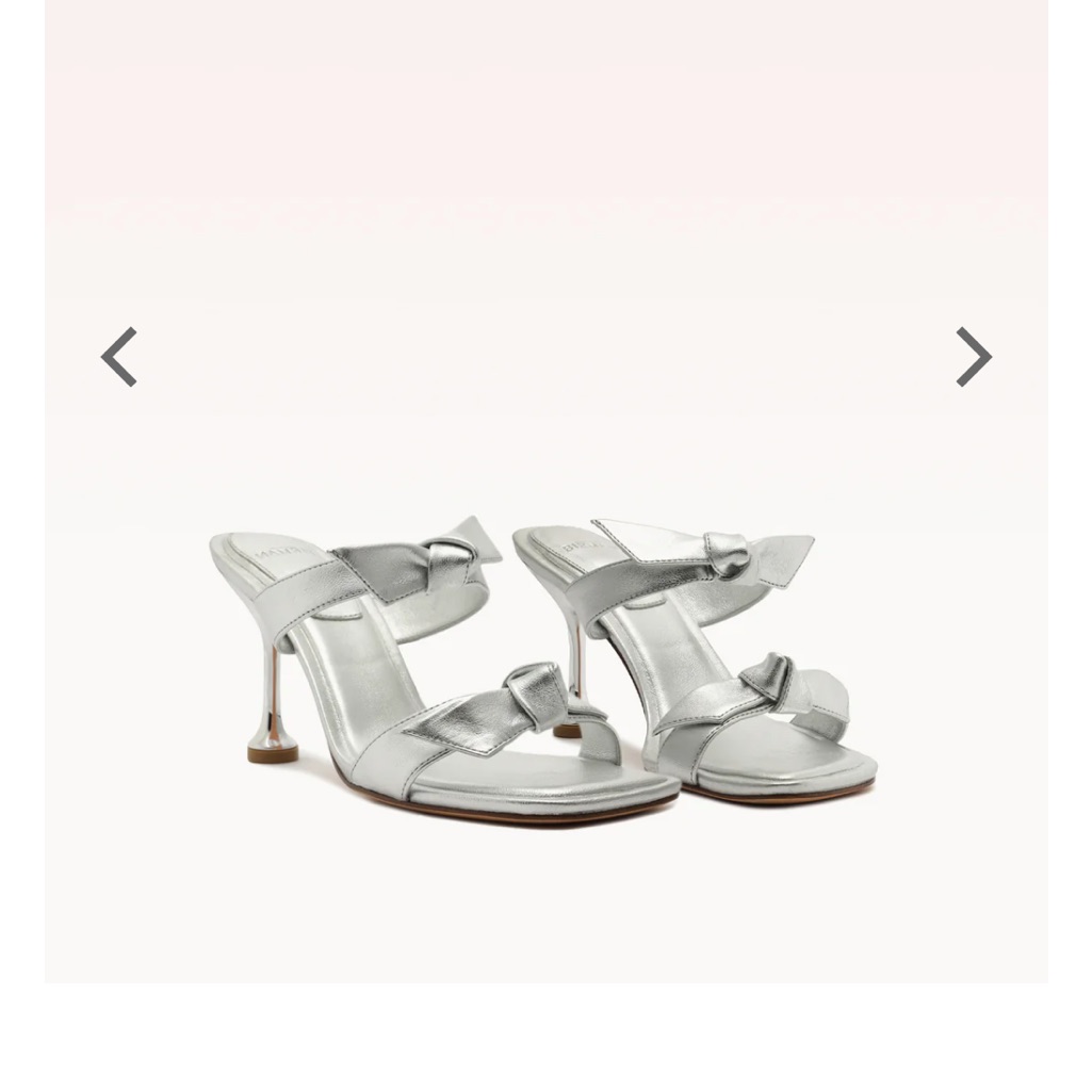 Brand New In Box Alexandre Birman Clarita Square Flare In Silver